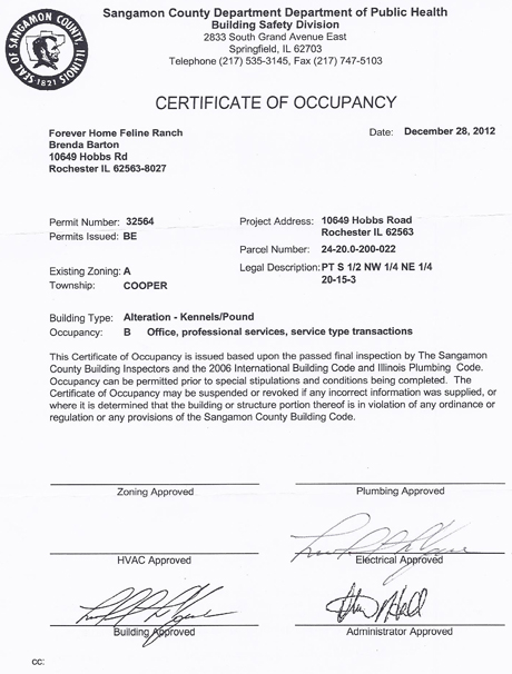occupancy permit